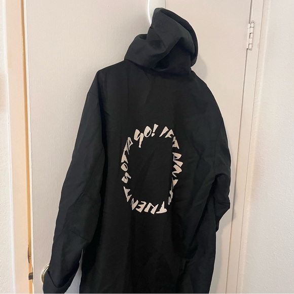 H&M The Weeknd Collab XO Black Parka Trench Windbreaker Rain Jacket Zip - Picture 9 of 12